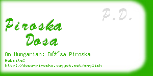 piroska dosa business card